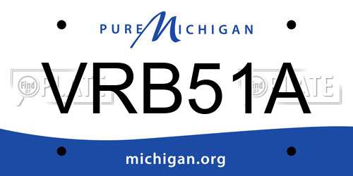 VRB51A Michigan License Plate