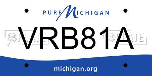 VRB81A Michigan License Plate