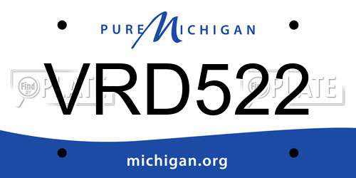 VRD522 Michigan License Plate