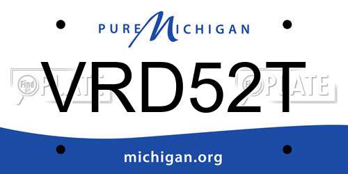 VRD52T Michigan License Plate