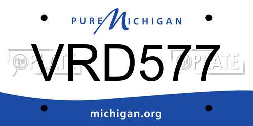 VRD577 Michigan License Plate
