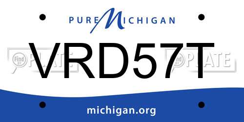 VRD57T Michigan License Plate