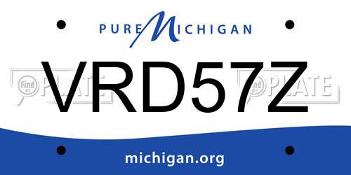 VRD57Z Michigan License Plate