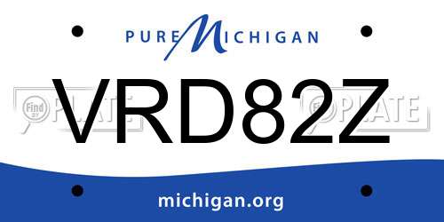 VRD82Z Michigan License Plate