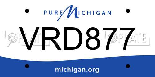 VRD877 Michigan License Plate