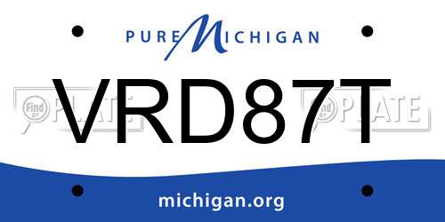 VRD87T Michigan License Plate