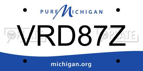VRD87Z Michigan License Plate