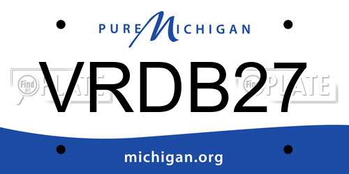 VRDB27 Michigan License Plate