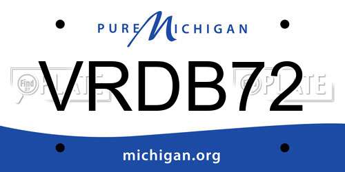 VRDB72 Michigan License Plate