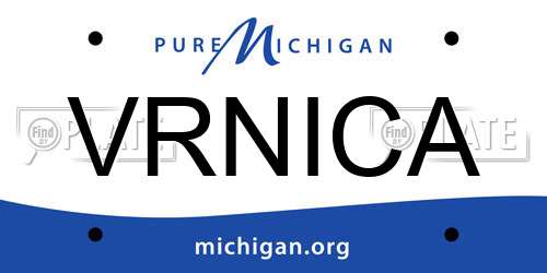 VRNICA Michigan License Plate
