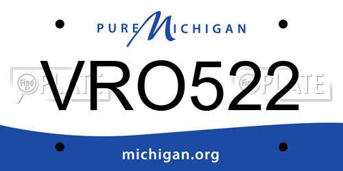 VRO522 Michigan License Plate