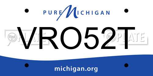 VRO52T Michigan License Plate