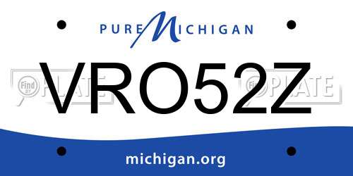 VRO52Z Michigan License Plate