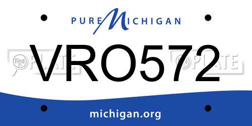 VRO572 Michigan License Plate