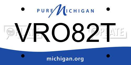 VRO82T Michigan License Plate