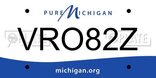 VRO82Z Michigan License Plate