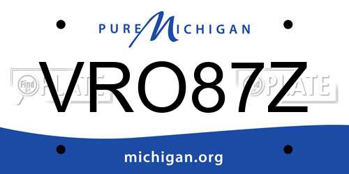 VRO87Z Michigan License Plate