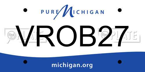 VROB27 Michigan License Plate
