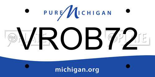 VROB72 Michigan License Plate
