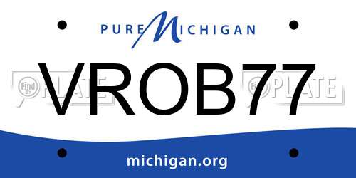 VROB77 Michigan License Plate