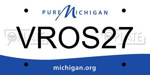 VROS27 Michigan License Plate