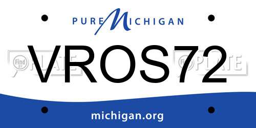 VROS72 Michigan License Plate