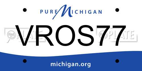 VROS77 Michigan License Plate