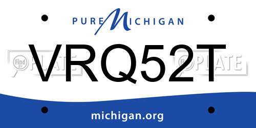 VRQ52T Michigan License Plate