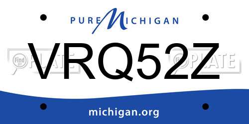 VRQ52Z Michigan License Plate