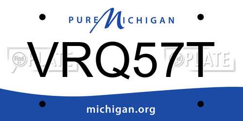 VRQ57T Michigan License Plate
