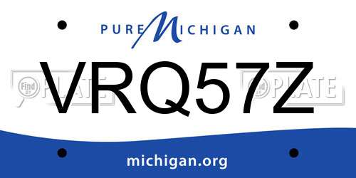 VRQ57Z Michigan License Plate