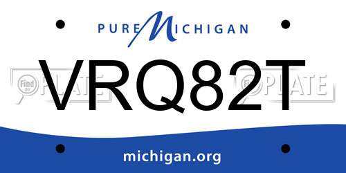 VRQ82T Michigan License Plate