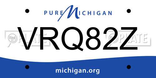 VRQ82Z Michigan License Plate
