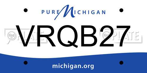 VRQB27 Michigan License Plate