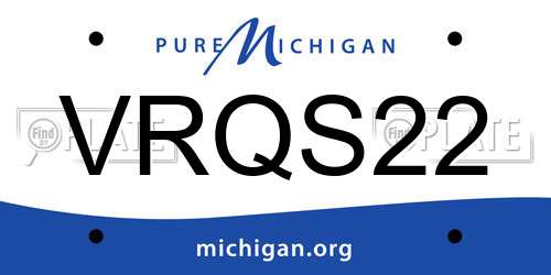 VRQS22 Michigan License Plate