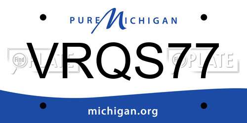 VRQS77 Michigan License Plate