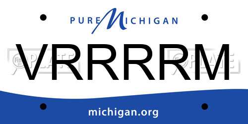VRRRRM Michigan License Plate