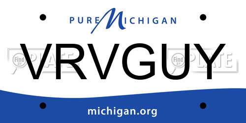 VRVGUY Michigan License Plate