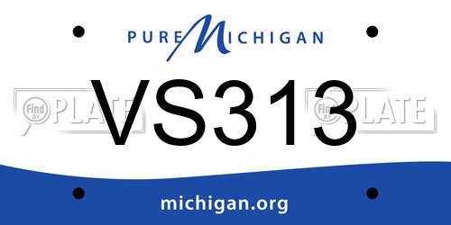 VS313 Michigan License Plate