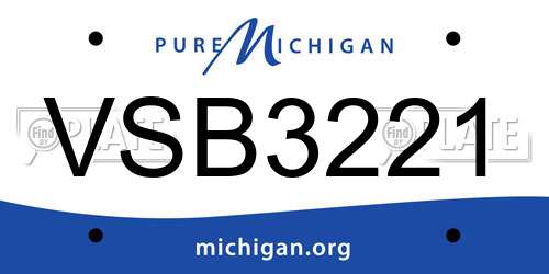 VSB3221 Michigan License Plate