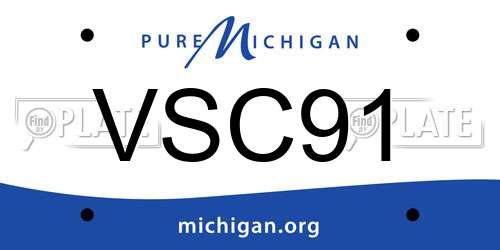 VSC91 Michigan License Plate