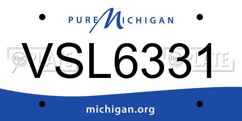 VSL6331 Michigan License Plate