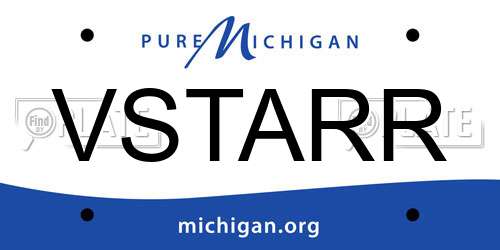 VSTARR Michigan License Plate