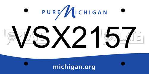 VSX2157 Michigan License Plate