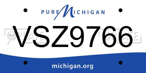 VSZ9766 Michigan License Plate
