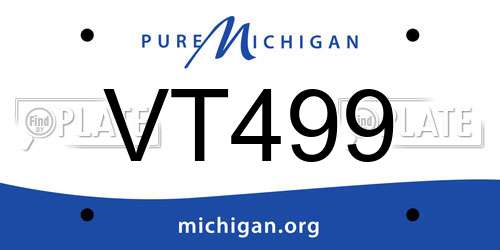 VT499 Michigan License Plate