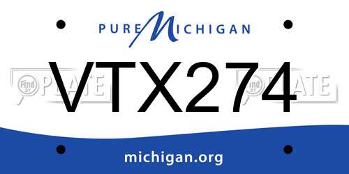 VTX274 Michigan License Plate
