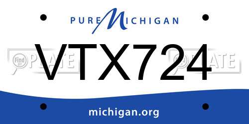 VTX724 Michigan License Plate