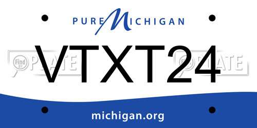 VTXT24 Michigan License Plate