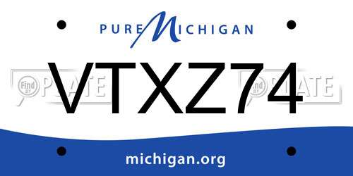 VTXZ74 Michigan License Plate
